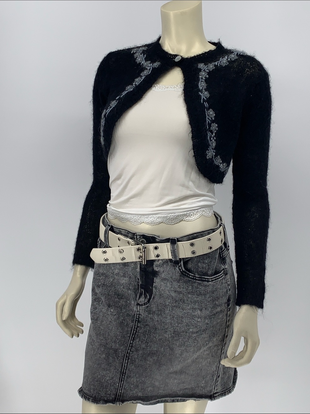 VINTAGE Y2K GRUNGE REFERENCE POINT MOHAIR/ACRYLIC CROPED CARDIGAN WHIMSYGOTH